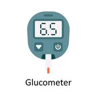 Glukometer Vektor eben Symbol Design Illustration. medizinisch und Gesundheitswesen Symbol auf Weiß Hintergrund eps 10 Datei