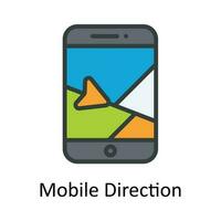 Handy, Mobiltelefon Richtung Vektor füllen Gliederung Symbol Design Illustration. Ort und Karte Symbol auf Weiß Hintergrund eps 10 Datei