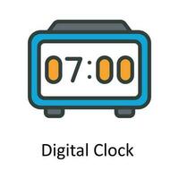 Digital Uhr Vektor füllen Gliederung Symbol Design Illustration. Zeit Verwaltung Symbol auf Weiß Hintergrund eps 10 Datei