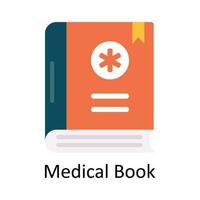 medicinsk bok vektor platt ikon design illustration. medicinsk och sjukvård symbol på vit bakgrund eps 10 fil