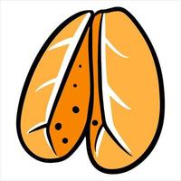 Mandarinen geschälte Mandarine Zitrusfrüchte Vitamin C Cartoon-Stil vektor