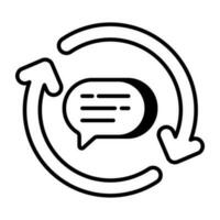 ett ikon design av chatt refresh vektor