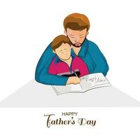 Lycklig fars dag hälsning kort illustration design vektor
