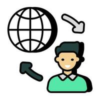 ett ikon design av global person vektor