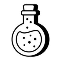 ein editierbar Design Symbol von chemisch Flasche, Experiment Vektor