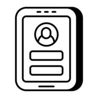 kreativ Design Symbol von Handy, Mobiltelefon Profil Anmeldung vektor