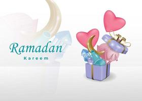 3d Vektor Ramadan Kareem Urlaub Hintergrund