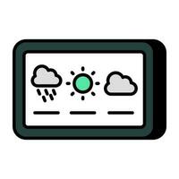 Handy, Mobiltelefon Wetter App Symbol im Prämie Stil vektor