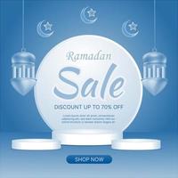 eid ramadan försäljning blå bakgrund vektor