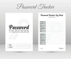 Passwort und Webseite Information Tracker Notizbuch Innere. vektor