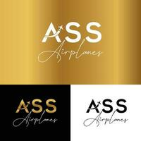 Flugzeuge Logo vektor Arsch Fluggesellschaft Logo kostenlos Vektor Gold Logo Design