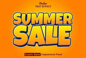 Sommer- Verkauf Text bewirken mit Orange Grafik Stil und editierbar. vektor