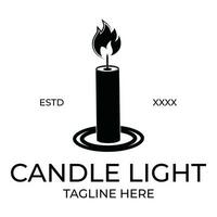 Kerze Licht Jahrgang Logo Illustration vektor
