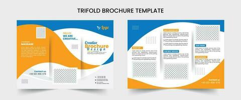 företag broschyr mall i tri vika ihop layout. företags- design folder med minimal design mall i a4. vektor