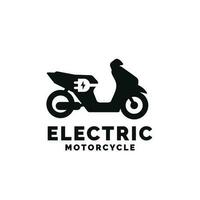 elektrisk motorcykel logotyp design vektor