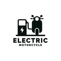 elektrisk motorcykel logotyp design vektor