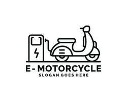 elektrisch Motorrad Logo Design Vektor