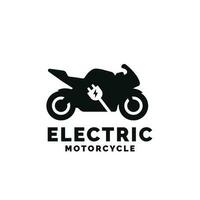 elektrisk motorcykel logotyp design vektor