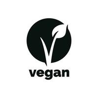 vegan Symbol Logo isoliert auf Weiß Hintergrund vektor