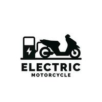 elektrisk motorcykel logotyp design vektor