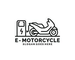 elektrisk motorcykel logotyp design vektor