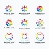 rainbow logotyp samling vektor