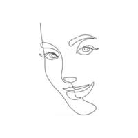 konst kvinna en linje ansikten vektor