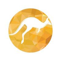 Känguru Springen Logo Vorlage Vektor Illustration Innerhalb ein gestalten von Kreis .