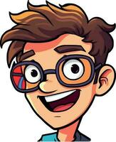 Karikatur Junge mit Brille vektor