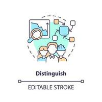 unterscheiden Konzept Symbol. implementieren smed. Trennung intern und extern Aktivitäten abstrakt Idee dünn Linie Illustration. isoliert Gliederung Zeichnung. editierbar Schlaganfall vektor