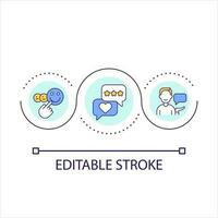 mål publik aktivitet begrepp ikon. social media engagemang. samspel med innehåll abstrakt aning tunn linje illustration. isolerat översikt teckning. redigerbar stroke vektor