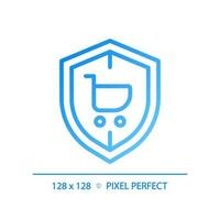 Verbraucher Gesetz Pixel perfekt Gradient linear Vektor Symbol. schützen Kunden Rechte. Klient Bedienung Verordnung Regeln. dünn Linie Farbe Symbol. modern Stil Piktogramm. Vektor isoliert Gliederung Zeichnung