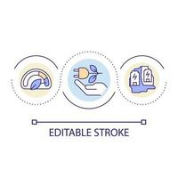 hållbar energi slinga begrepp ikon. elektricitet generation. rena och noll utsläpp kraft. abstrakt aning tunn linje illustration. isolerat översikt teckning. redigerbar stroke vektor