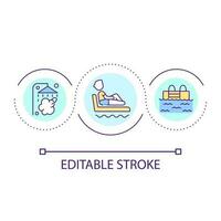 Spa Verfahren Schleife Konzept Symbol. Baden und Baden. Gesundheit Spa Service. Entspannung und Erholung abstrakt Idee dünn Linie Illustration. isoliert Gliederung Zeichnung. editierbar Schlaganfall vektor