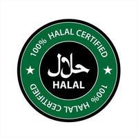 Vektor halal Logo. halal Abzeichen, runden Briefmarke und Vektor Logo. halal Zeichen Design