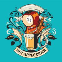 Handdragen Doodle Hot Drink Apple Cider vektor
