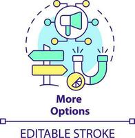 Mer alternativ begrepp ikon. reklam kanal. fördel av direkt marknadsföring abstrakt aning tunn linje illustration. isolerat översikt teckning. redigerbar stroke vektor