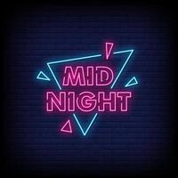 Mitternachts-Neonzeichen-Stiltextvektor vektor