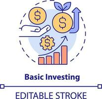grundläggande investera begrepp ikon. personlig utveckling abstrakt aning tunn linje illustration. alstrande kompletterande inkomst. isolerat översikt teckning. redigerbar stroke vektor