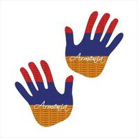 armenia flagga hand vektor