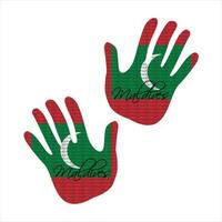 Malediven Flagge Hand Vektor
