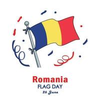 rumänien flagga ikon på en Pol. oberoende dag eller nationell dag Semester begrepp vektor