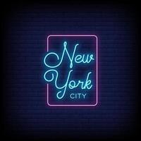New York City Neonschilder Stil Text Vektor