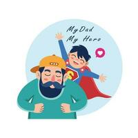 Vater und Sohn Cartoons feiern Vaters Tag vektor