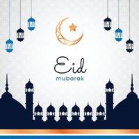 islamisk fyrkantig bannerillustration eid al fitr för sociala medier vektor