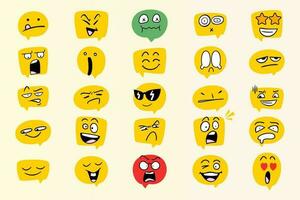 komisch Gesicht Emoticon Blase Vektor einstellen