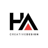 kreativ modern abstrakt brev ha logotyp design vektor illustration