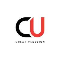 kreativ enkel minimalistisk brev cu logotyp design vektor illustration
