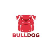 eps10 Vektor rot wütend Bulldogge Logo Design Vorlage isoliert auf Weiß Hintergrund