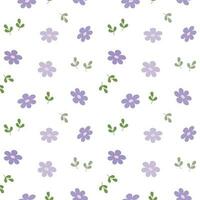 nahtlos Muster, klein Blumen und verstreut Blätter. Blumen- rustikal Hintergrund, drucken, Textil, Hintergrund, Vektor